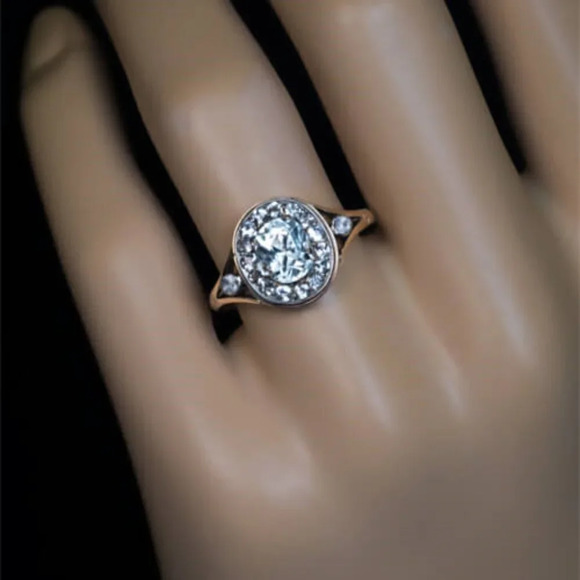 🍁 Refine Oval Pure Blue Zircon Silver Elegant Rings for Women, PD674 - Picture 4 of 4